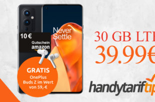 ONEPLUS 9 & Amazon 10 Euro Gutschein & OnePlus Buds Z mit 30 GB LTE5G nur 39,99€ monatlich