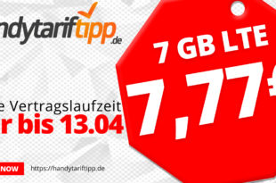 Ohne Vertragslaufzeit - Allnet-Flat Tarif mit 7 GB LTE Surfspaß nur 7,77€ monatlich
