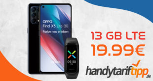 Oppo Find X3 Lite 5G & Oppo Band Sport mit 13 GB LTE nur 19,99€ monatlich – nur 1 Euro Zuzahlung und kein Anschlusspreis