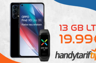 Oppo Find X3 Lite 5G & Oppo Band Sport mit 13 GB LTE nur 19,99€ monatlich – nur 1 Euro Zuzahlung und kein Anschlusspreis