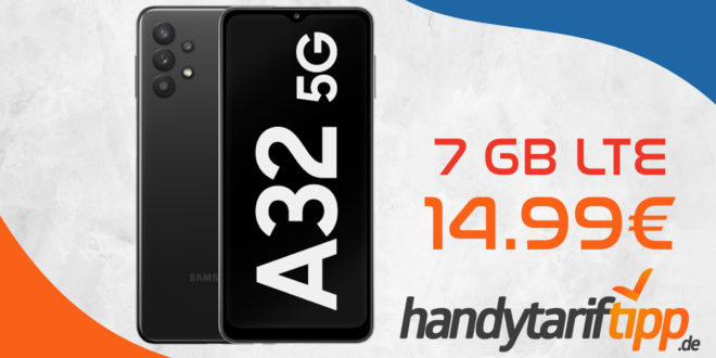 Samsung Galaxy A32 5G mit 7 GB LTE nur 14,99€ monatlich