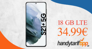 Samsung Galaxy S21+ 5G (S21Plus) mit 18 GB LTE nur 34,99€ monatlich