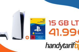 Sony PlayStation 5 Disk Edition inkl. PlayStation Plus (2x12 Monate) mit 15 GB LTE nur 41,99€ monatlich