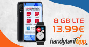 Huawei P40 Lite & Huawei Watch Fit mit 8 GB LTE nur 13,99€ monatlich
