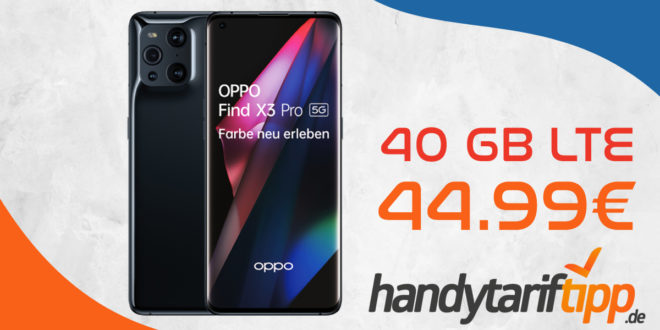 OPPO Find X3 Pro 5G 256 GB mit 40 GB LTE5G im Vodafone Netz nur 44,99€ monatlich