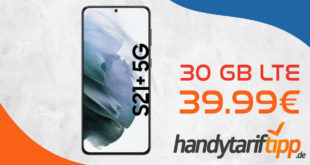 Samsung Galaxy S21+ 5G (S21Plus) mit 30 GB LTE Vodafone Netz nur 39,99€ monatlich