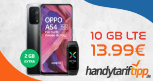 Oppo A54 5G & Fitnessband (Oppo Band Sport) mit 10 GB LTE nur 13,99€ monatlich - 1 Euro Zuzahlung und kein Anschlusspreis