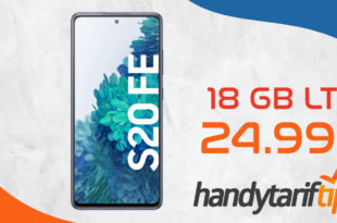Samsung Galaxy S20 FE 256GB mit 18 GB LTE nur 24,99€ monatlich