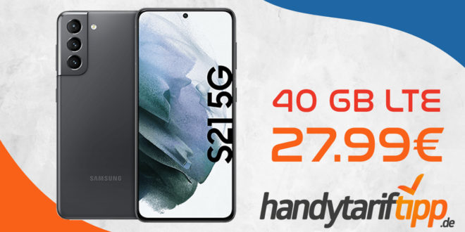 Samsung Galaxy S21 5G für 99€ Zuzahlung mit o2 Free M Boost (40 GB LTE) für nur 27,99€ monatlich