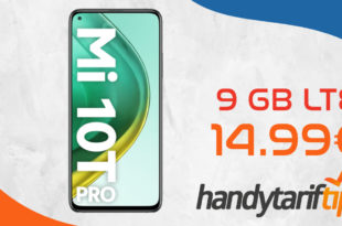 Xiaomi Mi 10T Pro 5G mit 9 GB LTE nur 14,99€ monatlich