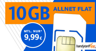 10 GB LTE & Allnet Flat für nur 9,99 EURMonat - auch ohne Vertragslaufzeit