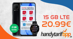 Huawei P40 Lite & Huawei Watch 3 LTE mit 15 GB LTE nur 20,99€ monatlich