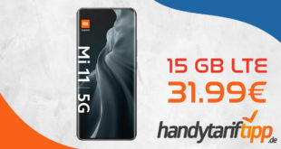 Knaller Deal! Xiaomi Mi 11 5G mit 15 GB LTE nur 31,99€ monatlich - nur 1 Euro Zuzahlung