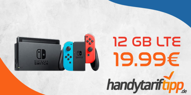 Nintendo Switch Konsole Rot Blau (neue Version) mit 12 GB LTE nur 19,99€ monatlich - einmalige Zuzahlung 1 Euro