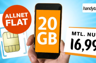 Ohne Vertragslaufzeit - Allnet-Flat 20 GB LTE nur 16.99€ monatlich