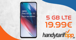 Oppo Find X3 Lite 5G mit 5 GB LTE nur 19,99€ monatlich