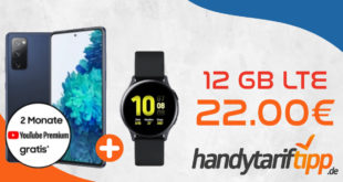 Samsung Galaxy S20 FE (2021) für 99€ Zuzahlung & Samsung Galaxy Watch Active2 mit 12 GB LTE für 22€ monatlich