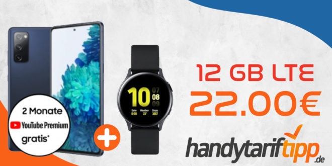 Samsung Galaxy S20 FE (2021) für 99€ Zuzahlung & Samsung Galaxy Watch Active2 mit 12 GB LTE für 22€ monatlich