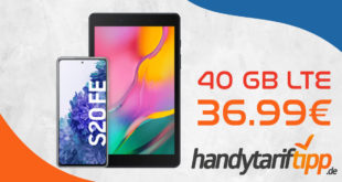 Samsung Galaxy S20 FE & Samsung Tablet mit 40 GB LTE nur 36,99€ monatlich - nur 1 Euro Zuzahlung