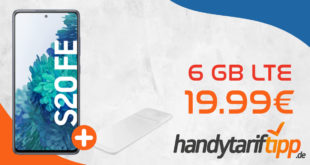 Samsung Galaxy S20 FE & Samsung Trio Charger mit 6 GB LTE im Telekom Netz nur 19,99€ monatlich - nur 1 Euro Zuzahlung