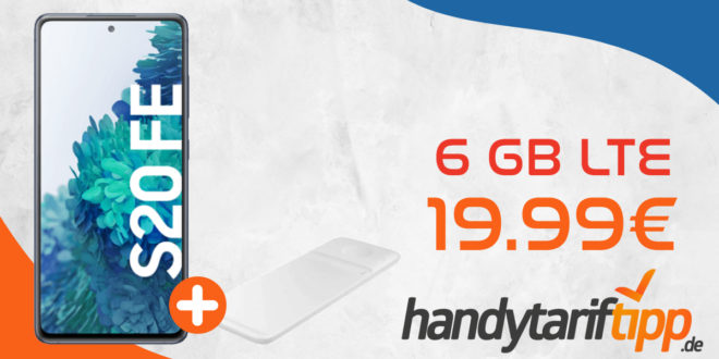 Samsung Galaxy S20 FE & Samsung Trio Charger mit 6 GB LTE im Telekom Netz nur 19,99€ monatlich - nur 1 Euro Zuzahlung