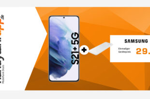 Samsung Galaxy S21+ 5G (S21Plus) & Samsung Trio Charger mit 20 GB LTE im Vodafone Netz nur 36,99€ monatlich - nur 29 Euro Zuzahlung