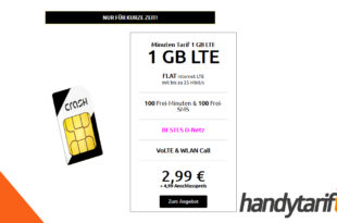 1 GB LTE & 100 Frei-Minuten & 100 Frei-SMS im Telekom Netz nur 2,99€ monatlich