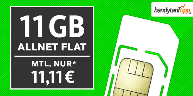 11 GB LTE Allnet Flat für nur 11,11€ monatlich - auch ohne Vertragslaufzeit
