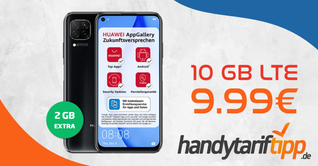 Huawei P40 Lite mit 10 GB LTE nur 9,99€ monatlich - nur 25 Euro Zuzahlung und kein Anschlusspreis