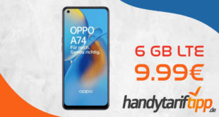 Oppo A74 4G mit 6 GB LTE nur 9,99€ monatlich - nur 49 Euro Zuzahlung