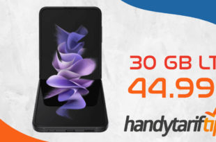 Samsung Galaxy Z Flip3 5G mit 30 GB LTE im Telekom Netz nur 44,99€ monatlich - einmalige Zuzahlung liegt bei 149 Euro
