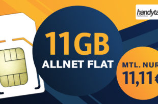 11 GB LTE & Allnet Flat für nur 11,11€ monatlich – auch ohne Vertragslaufzeit bestellbar
