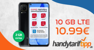 Huawei P40 Lite mit 10 GB LTE nur 10,99€ monatlich - nur 1 Euro Zuzahlung und kein Anschlusspreis