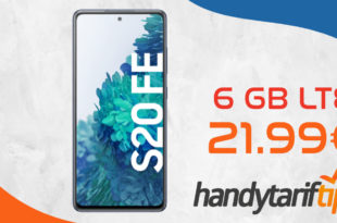 Samsung Galaxy S20 FE mit 6 GB LTE im Telekom Netz nur 21,99€ monatlich - nur 1 Euro Zuzahlung