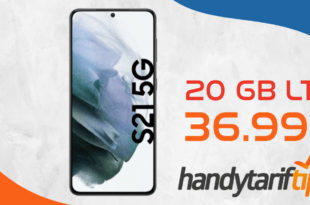 Samsung Galaxy S21 5G mit 20 GB LTE im Vodafone Netz nur 36,99€ monatlich - einmalige Zuzahlung liegt bei 99 Euro