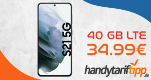 Samsung Galaxy S21 5G mit 40 GB LTE5G nur 34,99€ monatlich - nur 59 Euro Zuzahlung