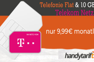 TELEKOM KRACHER - 10 GB LTE & Allnet Telefonie Flat nur 9,99€ monatlich