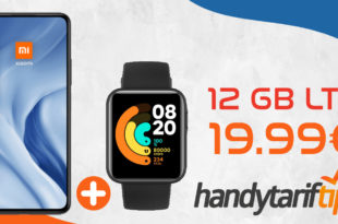 Xiaomi Mi 11 Lite 5G & Xiaomi Mi Watch Lite mit 12 GB LTE nur 19,99€ monatlich - nur 1 Euro Zuzahlung