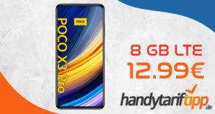 Xiaomi POCO X3 Pro 256GB mit 8 GB LTE nur 12,99€ monatlich - einmalige Zuzahlung nur 69 Euro