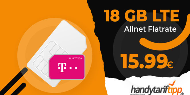 18 GB LTE Telekom Allnet Flat & 1 Gratismonat waipu.tv Perfect nur 15,99€ monatlich