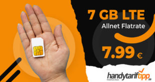 LTE Allnet 7 GB - ohne Vertragslaufzeit - nur 7,99€ monatlich