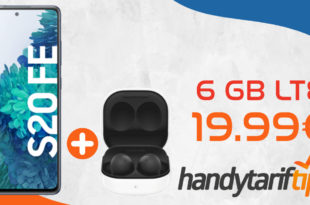 Samsung Galaxy S20 FE & Samsung Galaxy Buds2 mit 6 GB LTE im Telekom Netz nur 19,99€ monatlich - nur 29 Euro Zuzahlung