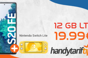 Tages-Deal! Samsung Galaxy S20 FE & Nintendo Switch lite mit 12 GB LTE nur 19,99€ monatlich - nur 99 Euro Zuzahlung