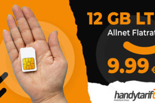 12 GB LTE & Allnet Flat nur 9,99€ monatlich - ohne Vertragslaufzeit bestellbar