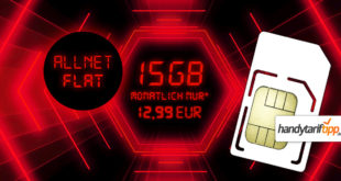 Allnet-Flat 15 GB LTE nur 12,99€ monatlich - ohne Vertragslaufzeit