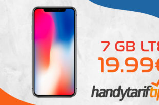 Apple iPhone X B-Ware mit 7 GB LTE nur 19,99€ monatlich - einmalige Zuzahlung 53,95€