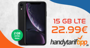 Apple iPhone XR mit 15 GB LTE nur 22,99€ monatlich - nur 1 Euro Zuzahlung und kein Anschlusspreis