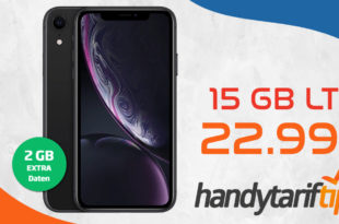 Apple iPhone XR mit 15 GB LTE nur 22,99€ monatlich - nur 1 Euro Zuzahlung und kein Anschlusspreis