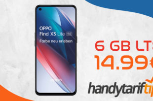 Oppo Find X3 Lite 5G mit 6 GB LTE nur 14,99€ monatlich - nur 29 Euro Zuzahlung