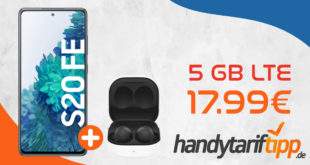 Samsung Galaxy S20 FE & Samsung Galaxy Buds2 mit 5 GB LTE nur 17,99€ monatlich